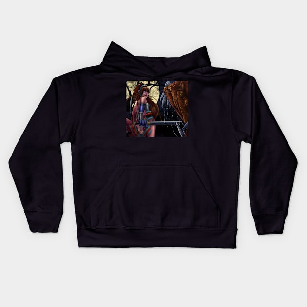 Anime Demon Hunter Kids Hoodie by buffalotrident